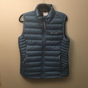 Teal: women’s Columbia puffer vest: large